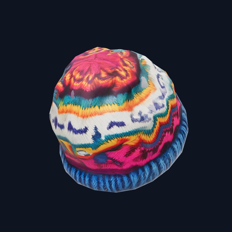 Colorful Knit Beanie model pack